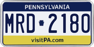 PA license plate MRD2180