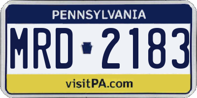 PA license plate MRD2183