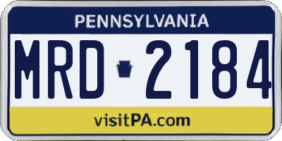 PA license plate MRD2184