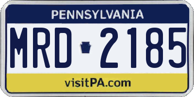 PA license plate MRD2185