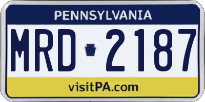 PA license plate MRD2187