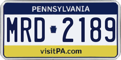 PA license plate MRD2189