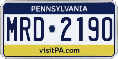 PA license plate MRD2190