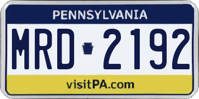 PA license plate MRD2192