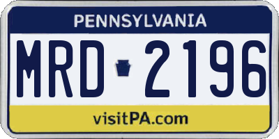 PA license plate MRD2196