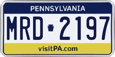 PA license plate MRD2197