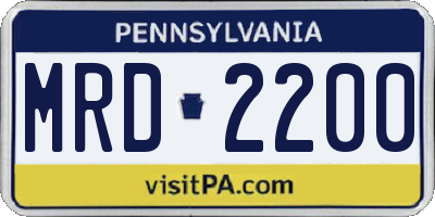 PA license plate MRD2200