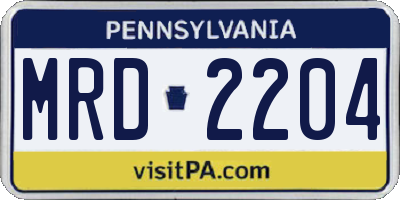 PA license plate MRD2204