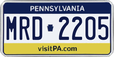 PA license plate MRD2205