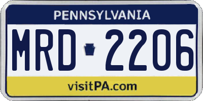 PA license plate MRD2206