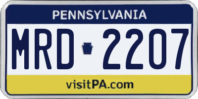 PA license plate MRD2207