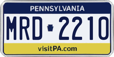 PA license plate MRD2210