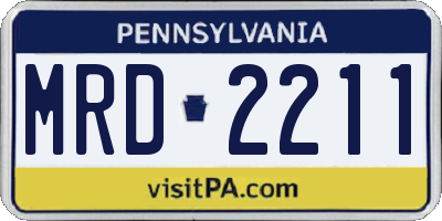 PA license plate MRD2211