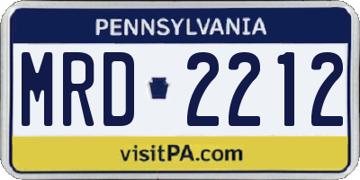 PA license plate MRD2212