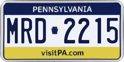 PA license plate MRD2215