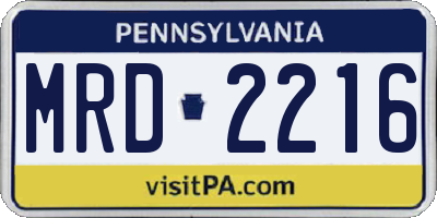 PA license plate MRD2216