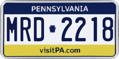 PA license plate MRD2218