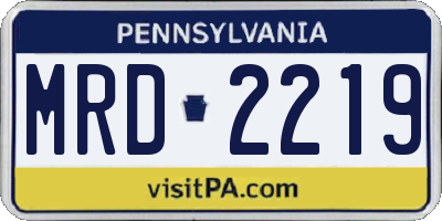 PA license plate MRD2219