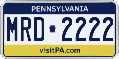 PA license plate MRD2222
