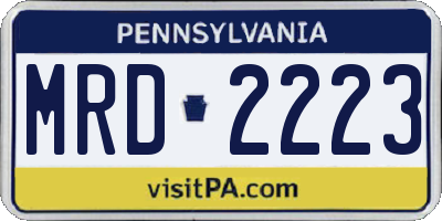 PA license plate MRD2223