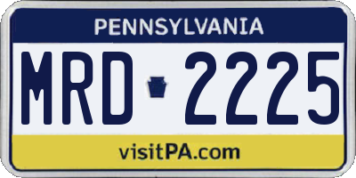 PA license plate MRD2225