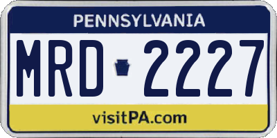 PA license plate MRD2227