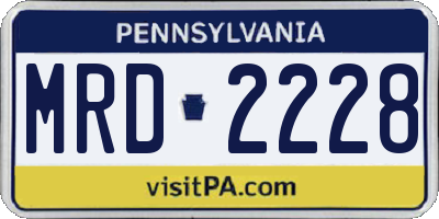 PA license plate MRD2228