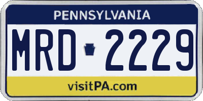 PA license plate MRD2229