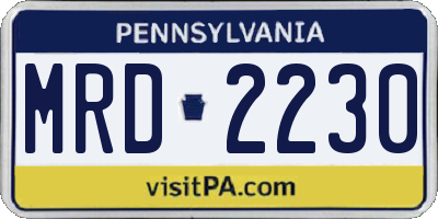PA license plate MRD2230