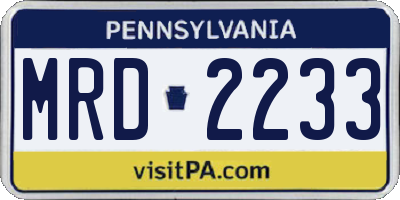 PA license plate MRD2233