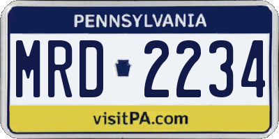 PA license plate MRD2234
