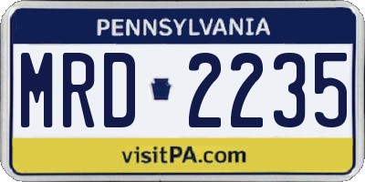 PA license plate MRD2235