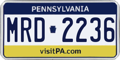 PA license plate MRD2236
