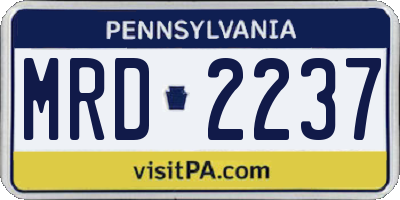 PA license plate MRD2237