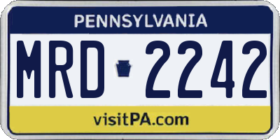 PA license plate MRD2242