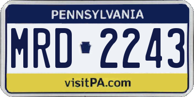 PA license plate MRD2243