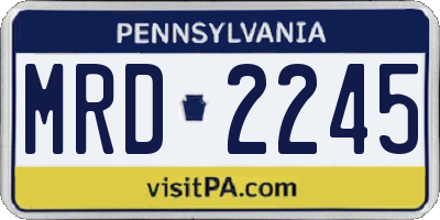 PA license plate MRD2245