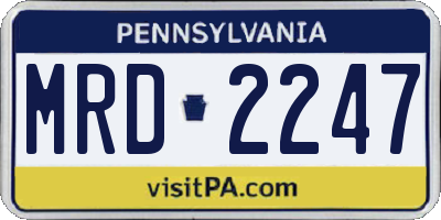 PA license plate MRD2247