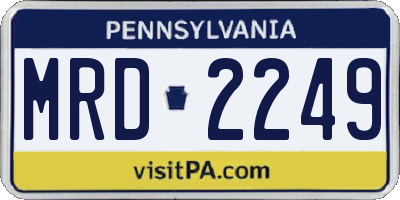 PA license plate MRD2249