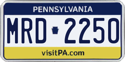 PA license plate MRD2250