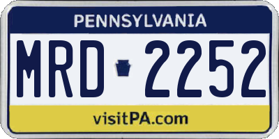 PA license plate MRD2252