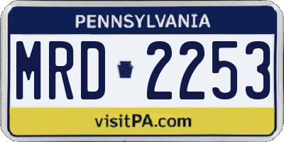 PA license plate MRD2253