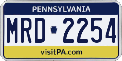 PA license plate MRD2254