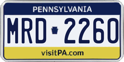 PA license plate MRD2260