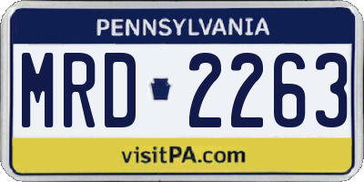 PA license plate MRD2263