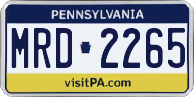 PA license plate MRD2265