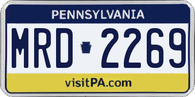 PA license plate MRD2269
