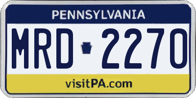 PA license plate MRD2270