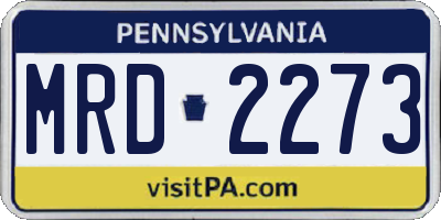 PA license plate MRD2273