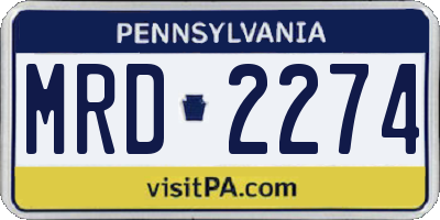 PA license plate MRD2274